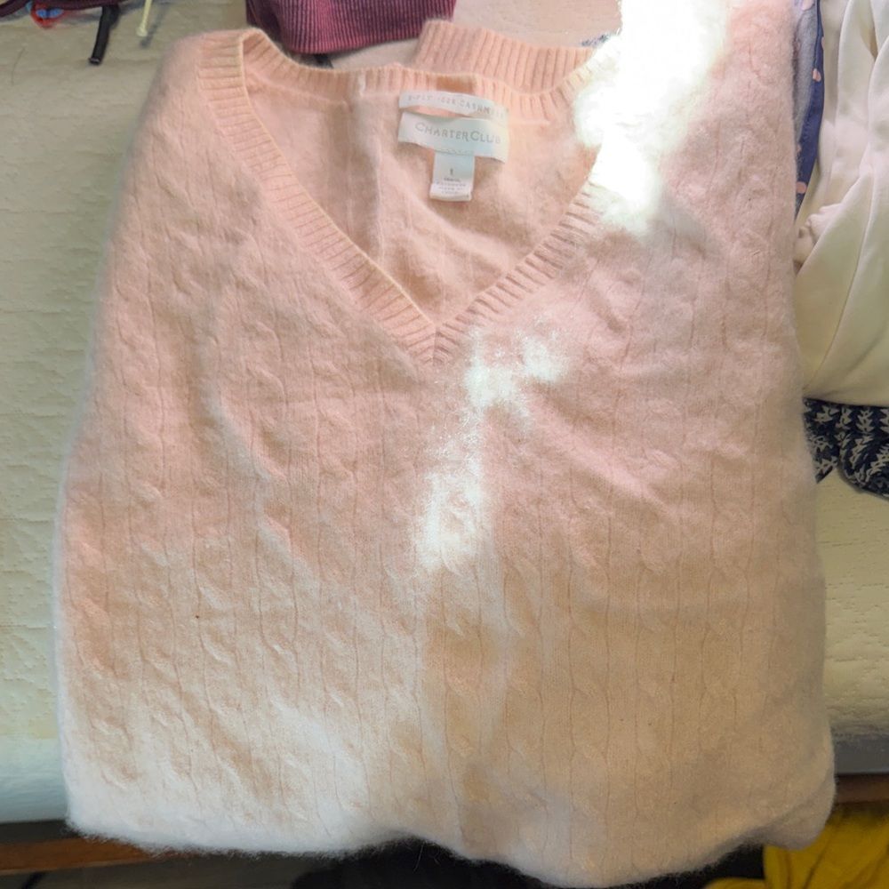 Charter Club Women's Pink cashmere Sweater